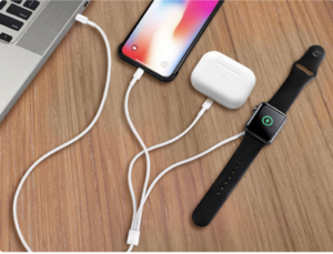 3-in-1 USB-C Charging Cable for Apple Watch, iPhone & AirPods