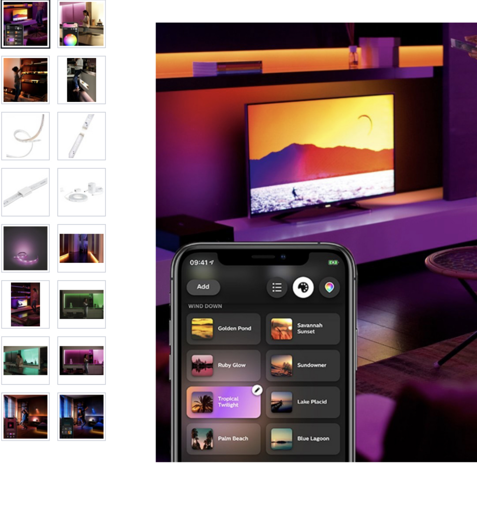 Philips Hue White and Color Ambiance Lightstrip Plus 2m Base Kit with Bluetooth