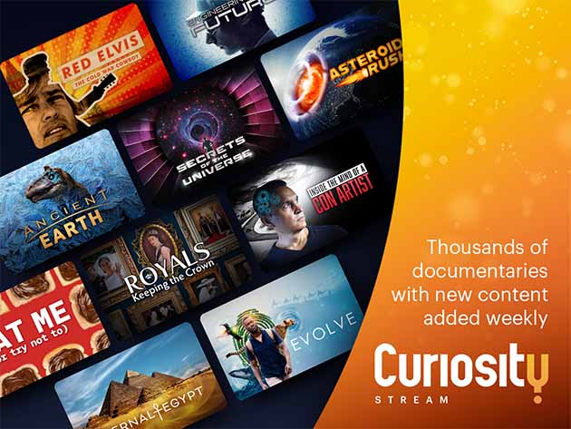 $199 Curiosity Stream Standard Plan: Lifetime Subscription