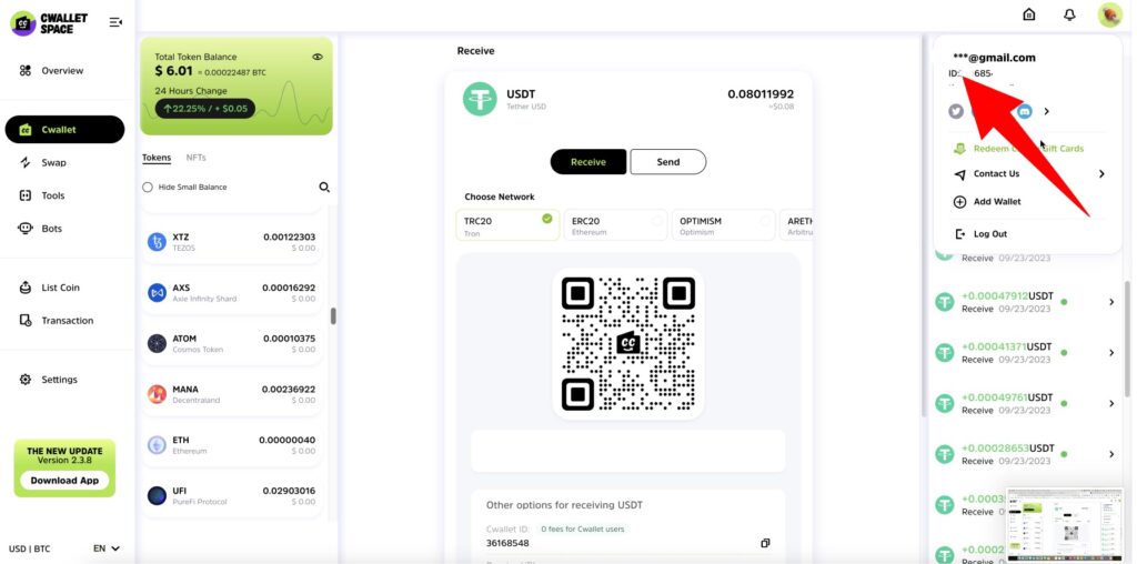 GET Cwallet ID