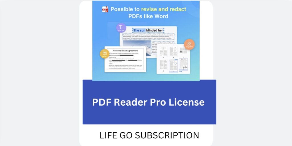 $60 PDF Reader Pro License Life Go Subscription